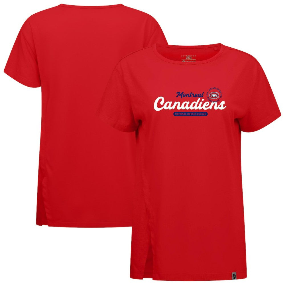 Montreal Canadiens Levelwear Women's Influx Monument T-Shirt - Red T-shirts