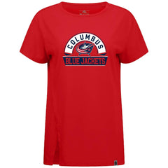 Columbus Blue Jackets Levelwear Women's Influx Banner Arch T-Shirt - Red T-shirts