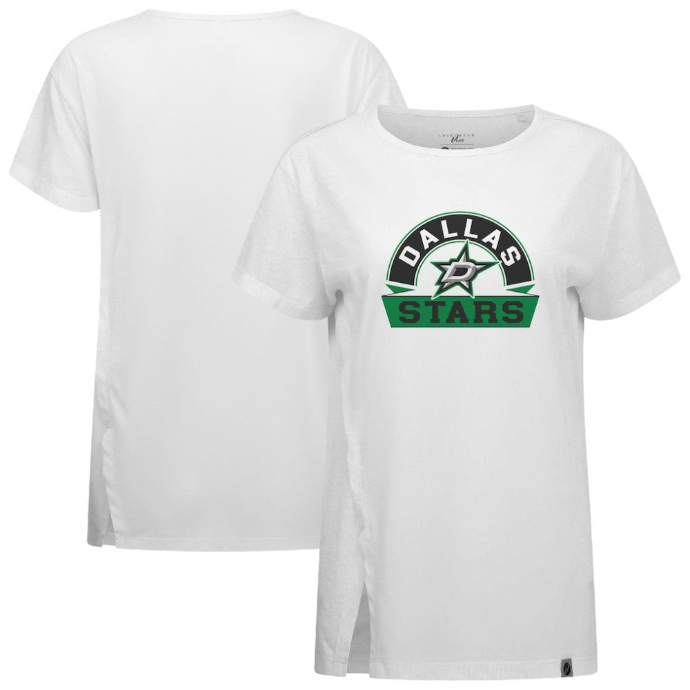 Dallas Stars Levelwear Women's Influx Banner Arch T-Shirt - White T-shirts