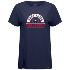Washington Capitals Levelwear Women's Influx Banner Arch T-Shirt - Navy T-shirts