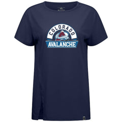 Colorado Avalanche Levelwear Women's Influx Banner Arch T-Shirt - Navy T-shirts