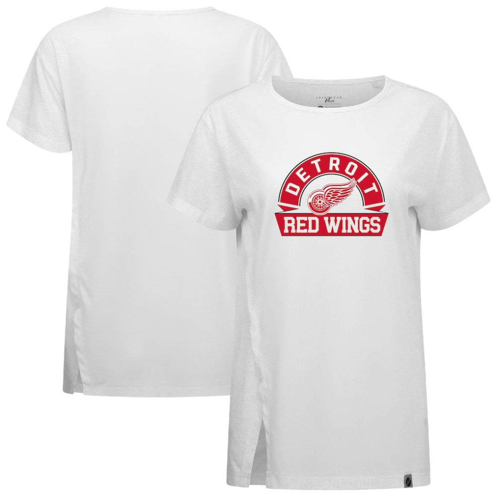 Detroit Red Wings Levelwear Women's Influx Banner Arch T-Shirt - White T-shirts