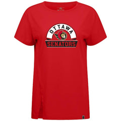 Ottawa Senators Levelwear Women's Influx Banner Arch T-Shirt - Red T-shirts