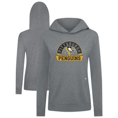 Pittsburgh Penguins Levelwear Women's Relay Banner Arch Pullover Hoodie - Gray Hoodies