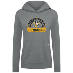 Pittsburgh Penguins Levelwear Women's Relay Banner Arch Pullover Hoodie - Gray Hoodies