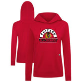 Chicago Blackhawks Levelwear Women's Relay Banner Arch Pullover Hoodie - Red Hoodies