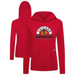 Chicago Blackhawks Levelwear Women's Relay Banner Arch Pullover Hoodie - Red Hoodies