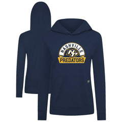 Nashville Predators Levelwear Women's Relay Banner Arch Pullover Hoodie - Navy Hoodies