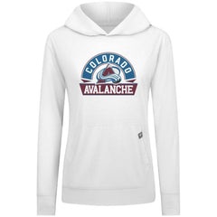 Colorado Avalanche Levelwear Women's Relay Banner Arch Pullover Hoodie - White Hoodies