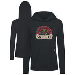 Minnesota Wild Levelwear Women's Relay Banner Arch Pullover Hoodie - Black Hoodies