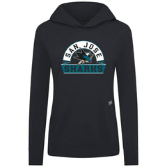 San Jose Sharks Levelwear Women's Relay Banner Arch Pullover Hoodie - Black Hoodies