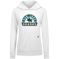 San Jose Sharks Levelwear Women's Relay Banner Arch Pullover Hoodie - White Hoodies
