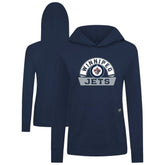 Winnipeg Jets Levelwear Women's Relay Banner Arch Pullover Hoodie - Navy Hoodies