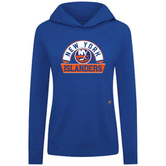 New York Islanders Levelwear Women's Relay Banner Arch Pullover Hoodie - Royal Hoodies
