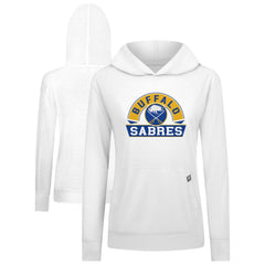 Buffalo Sabres Levelwear Women's Relay Banner Arch Pullover Hoodie - White Hoodies