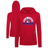 New York Rangers Levelwear Women's Relay Banner Arch Pullover Hoodie - Red Hoodies