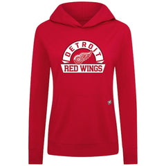 Detroit Red Wings Levelwear Women's Relay Banner Arch Pullover Hoodie - Red Hoodies