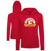 Calgary Flames Levelwear Women's Relay Banner Arch Pullover Hoodie - Red Hoodies
