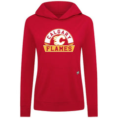 Calgary Flames Levelwear Women's Relay Banner Arch Pullover Hoodie - Red Hoodies