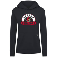 Ottawa Senators Levelwear Women's Relay Banner Arch Pullover Hoodie - Black Hoodies