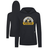 Pittsburgh Penguins Levelwear Women's Relay Banner Arch Pullover Hoodie - Black Hoodies