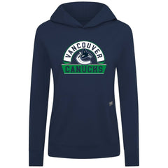 Vancouver Canucks Levelwear Women's Relay Banner Arch Pullover Hoodie - Navy Hoodies