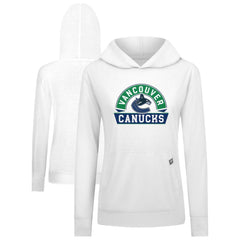 Vancouver Canucks Levelwear Women's Relay Banner Arch Pullover Hoodie - White Hoodies