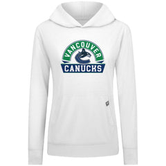 Vancouver Canucks Levelwear Women's Relay Banner Arch Pullover Hoodie - White Hoodies