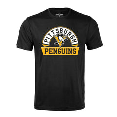 Pittsburgh Penguins Levelwear Richmond Banner Arch T-Shirt - Black T-shirts