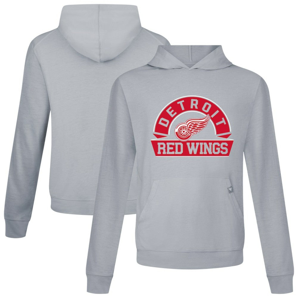Detroit Red Wings Levelwear Relay Banner Arch Pullover Hoodie - Gray Hoodies