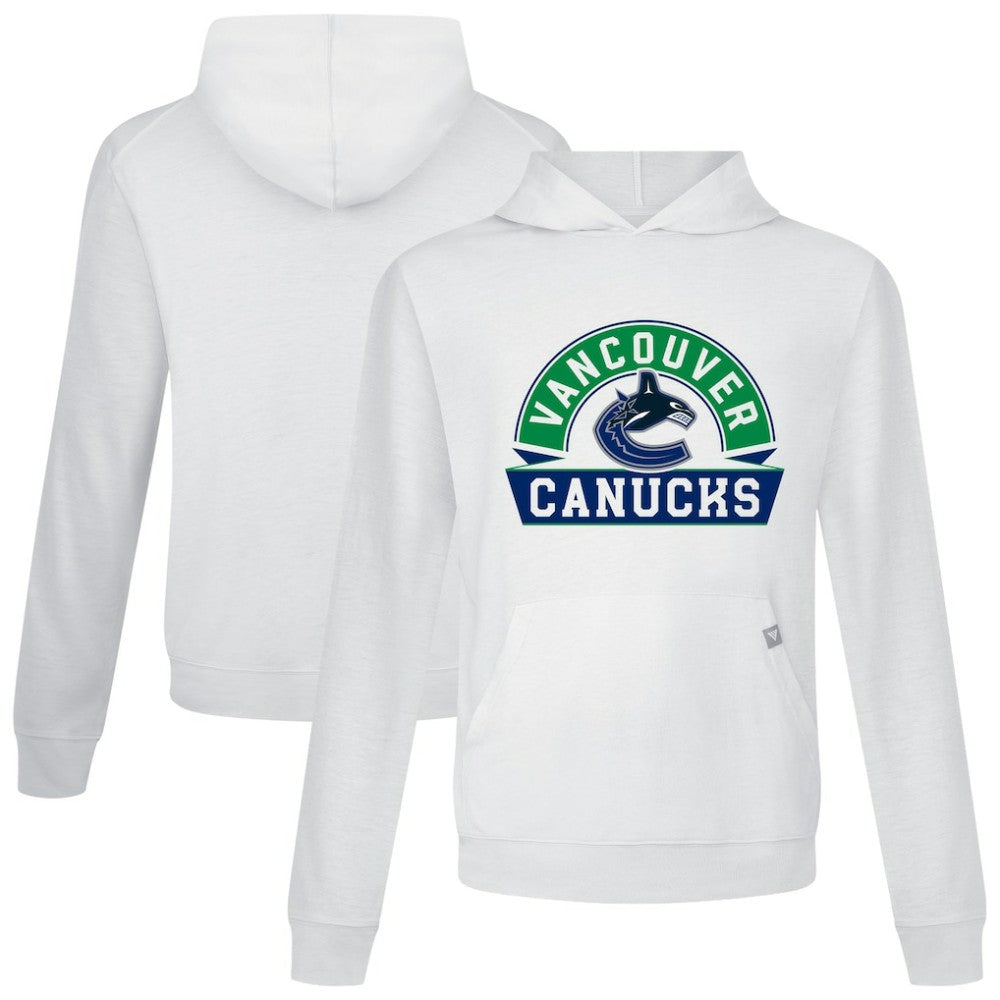 Vancouver Canucks Levelwear Relay Banner Arch Pullover Hoodie - White Hoodies