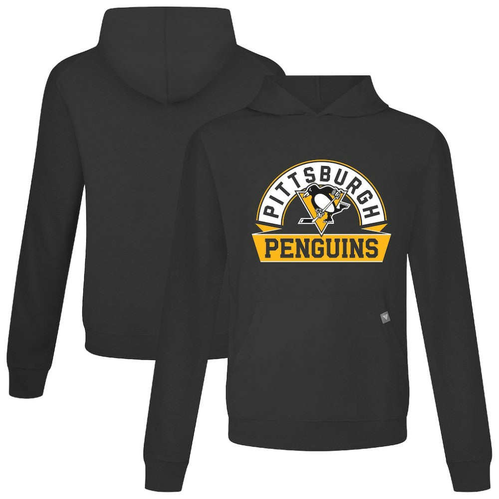 Pittsburgh Penguins Levelwear Relay Banner Arch Pullover Hoodie - Black Hoodies
