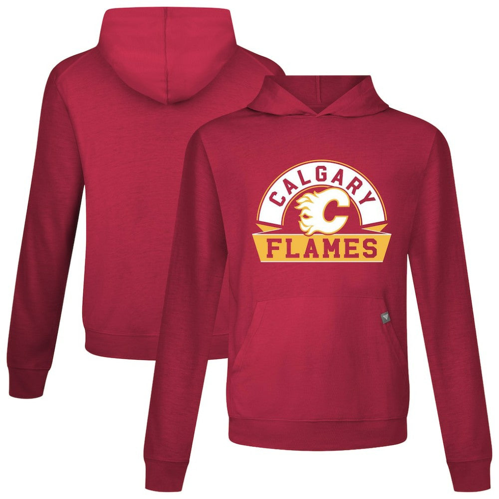 Calgary Flames Levelwear Relay Banner Arch Pullover Hoodie - Red Hoodies