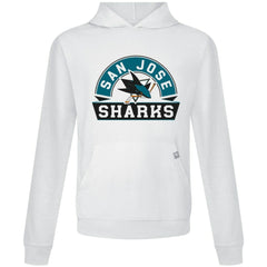 San Jose Sharks Levelwear Relay Banner Arch Pullover Hoodie - White Hoodies