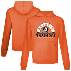 Anaheim Ducks Levelwear Relay Banner Arch Pullover Hoodie - Orange Hoodies