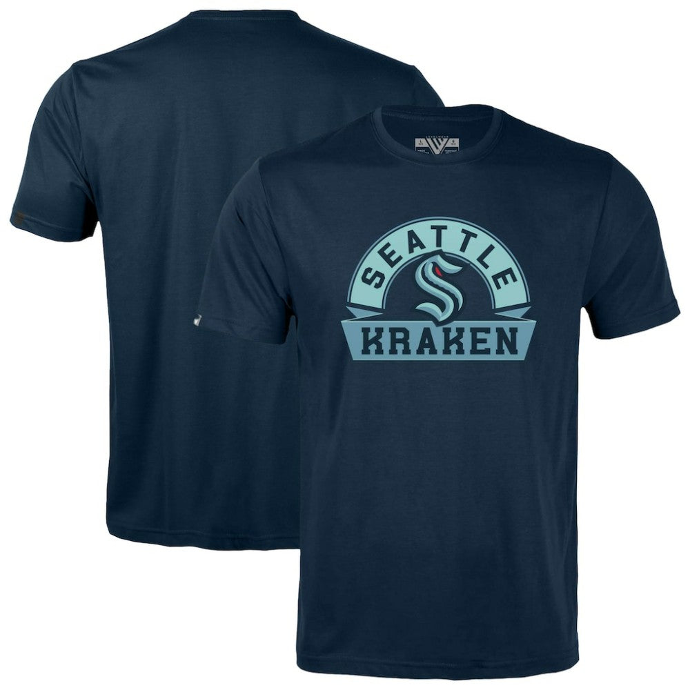 Seattle Kraken Levelwear Youth Little Richmond Banner Arch T-Shirt - Navy T-shirts