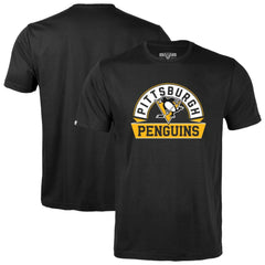 Pittsburgh Penguins Levelwear Youth Little Richmond Banner Arch T-Shirt - Black T-shirts