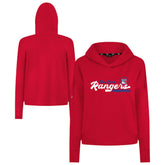 New York Rangers Levelwear Women's Sweet Monument Tri-Blend Cropped Pullover Hoodie - Red Hoodies
