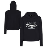 Los Angeles Kings Levelwear Women's Sweet Monument Tri-Blend Cropped Pullover Hoodie - Black Hoodies
