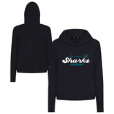San Jose Sharks Levelwear Women's Sweet Monument Tri-Blend Cropped Pullover Hoodie - Black Hoodies