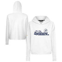 Tampa Bay Lightning Levelwear Women's Sweet Monument Tri-Blend Cropped Pullover Hoodie - White Hoodies