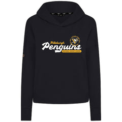 Pittsburgh Penguins Levelwear Women's Sweet Monument Tri-Blend Cropped Pullover Hoodie - Black Hoodies