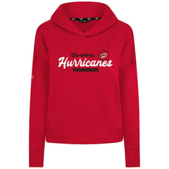 Carolina Hurricanes Levelwear Women's Sweet Monument Tri-Blend Cropped Pullover Hoodie - Red Hoodies