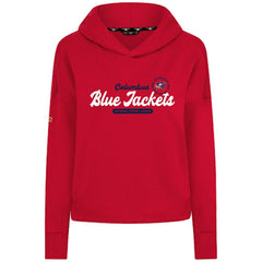 Columbus Blue Jackets Levelwear Women's Sweet Monument Tri-Blend Cropped Pullover Hoodie - Red Hoodies