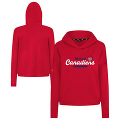 Montreal Canadiens Levelwear Women's Sweet Monument Tri-Blend Cropped Pullover Hoodie - Red Hoodies