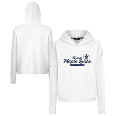 Toronto Maple Leafs Levelwear Women's Sweet Monument Tri-Blend Cropped Pullover Hoodie - White Hoodies