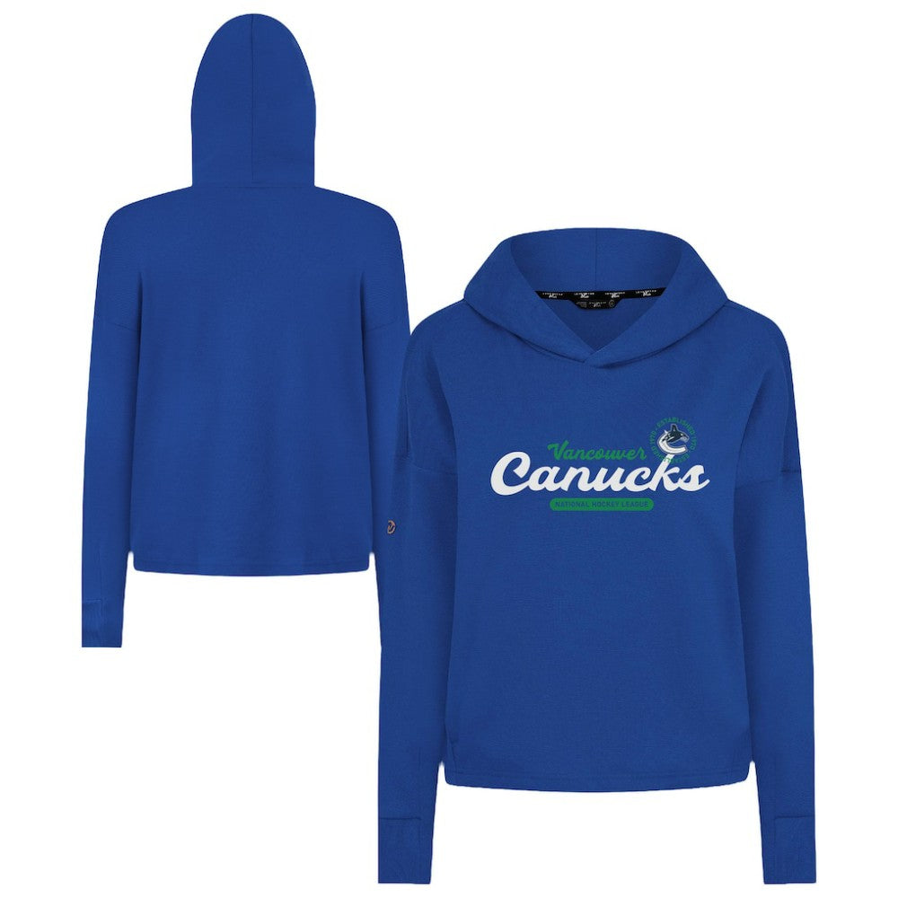 Vancouver Canucks Levelwear Women's Sweet Monument Tri-Blend Cropped Pullover Hoodie - Royal Hoodies