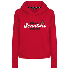 Ottawa Senators Levelwear Women's Sweet Monument Tri-Blend Cropped Pullover Hoodie - Red Hoodies