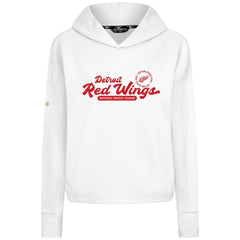Detroit Red Wings Levelwear Women's Sweet Monument Tri-Blend Cropped Pullover Hoodie - White Hoodies