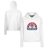 Florida Panthers Levelwear Women's Sweet Banner Arch Tri-Blend Cropped Pullover Hoodie - White Hoodies